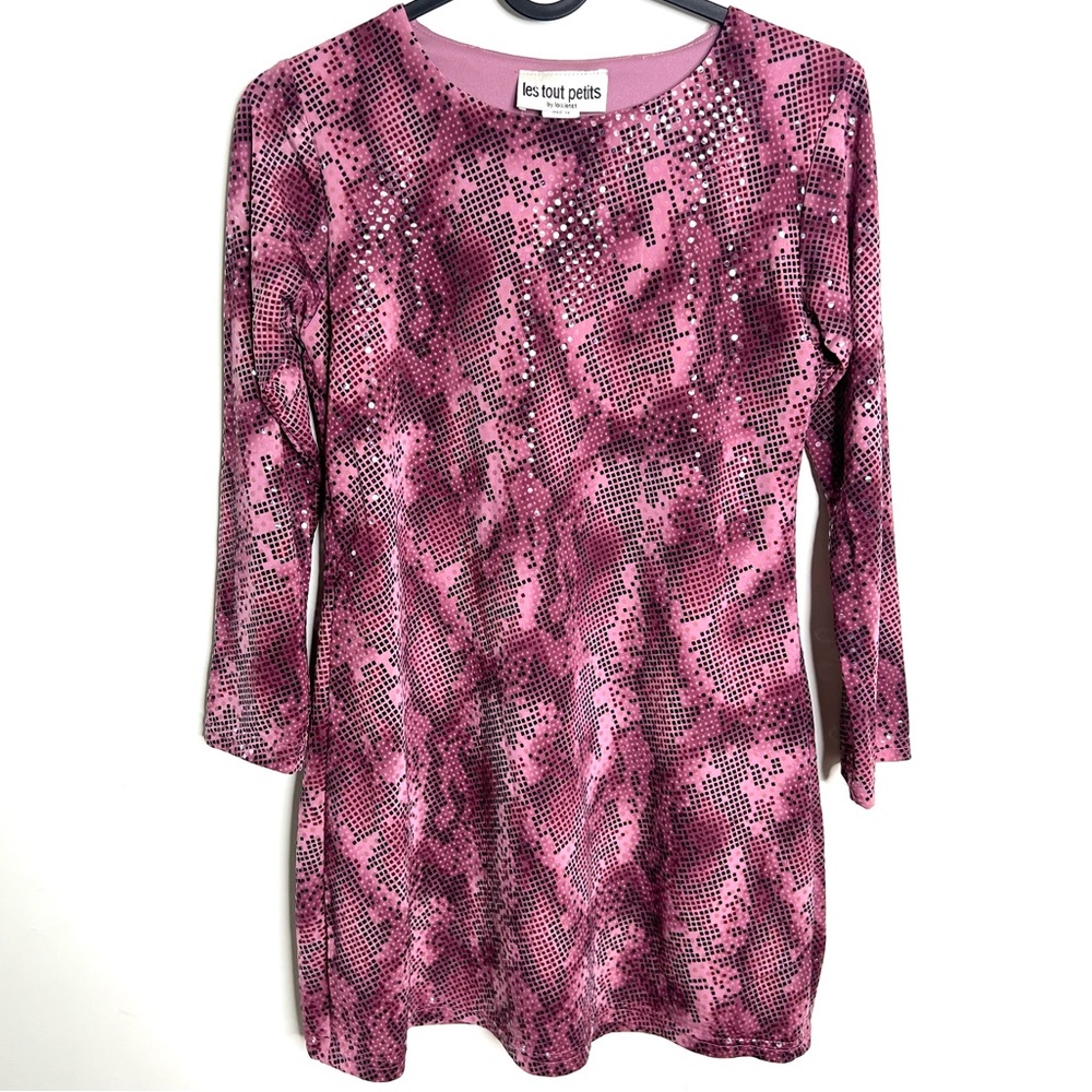 Les Tout Petits by Lois Letzt Dress Snake Skin Purple Size 12